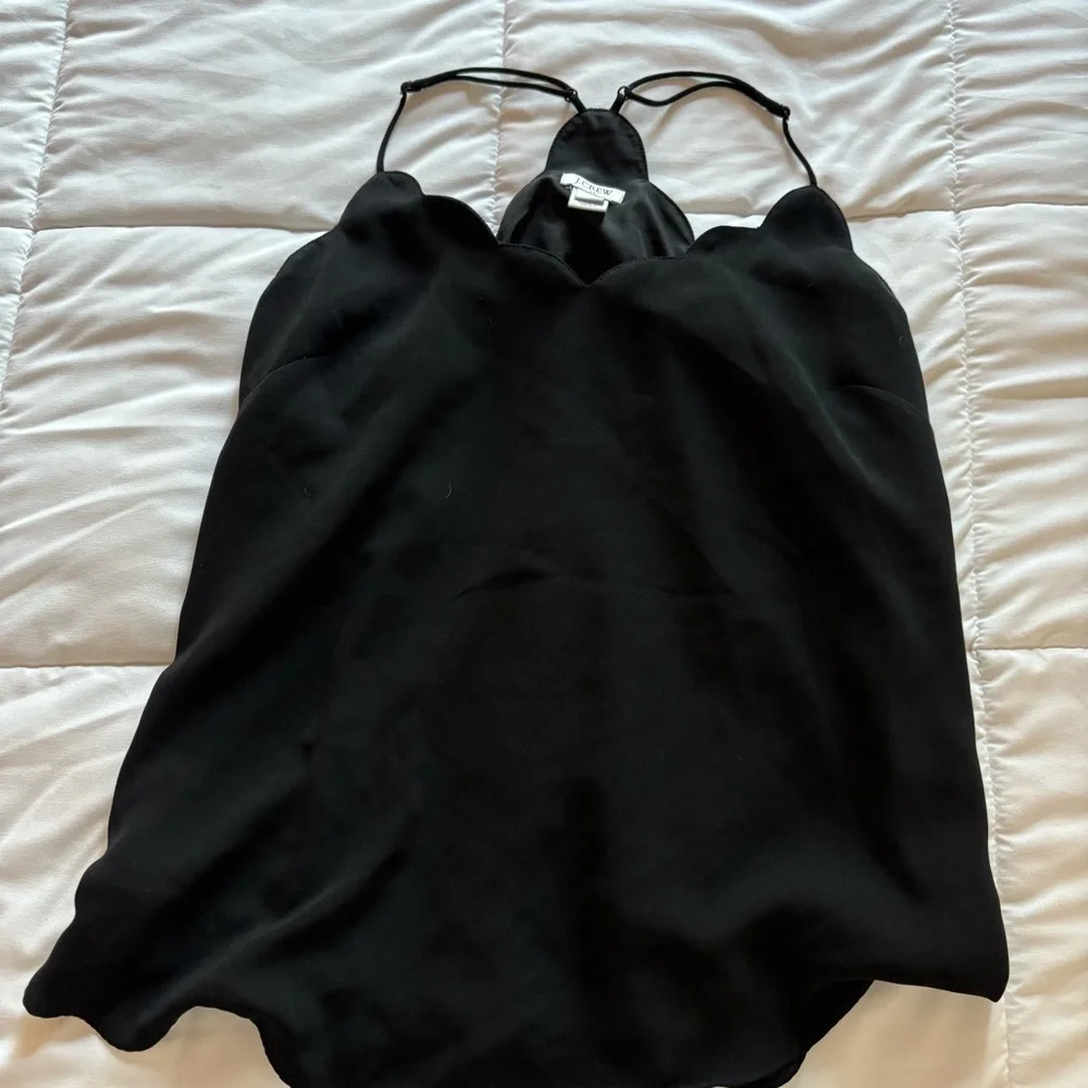 J. Crew Women’s Black Scalloped Cami Tank Top